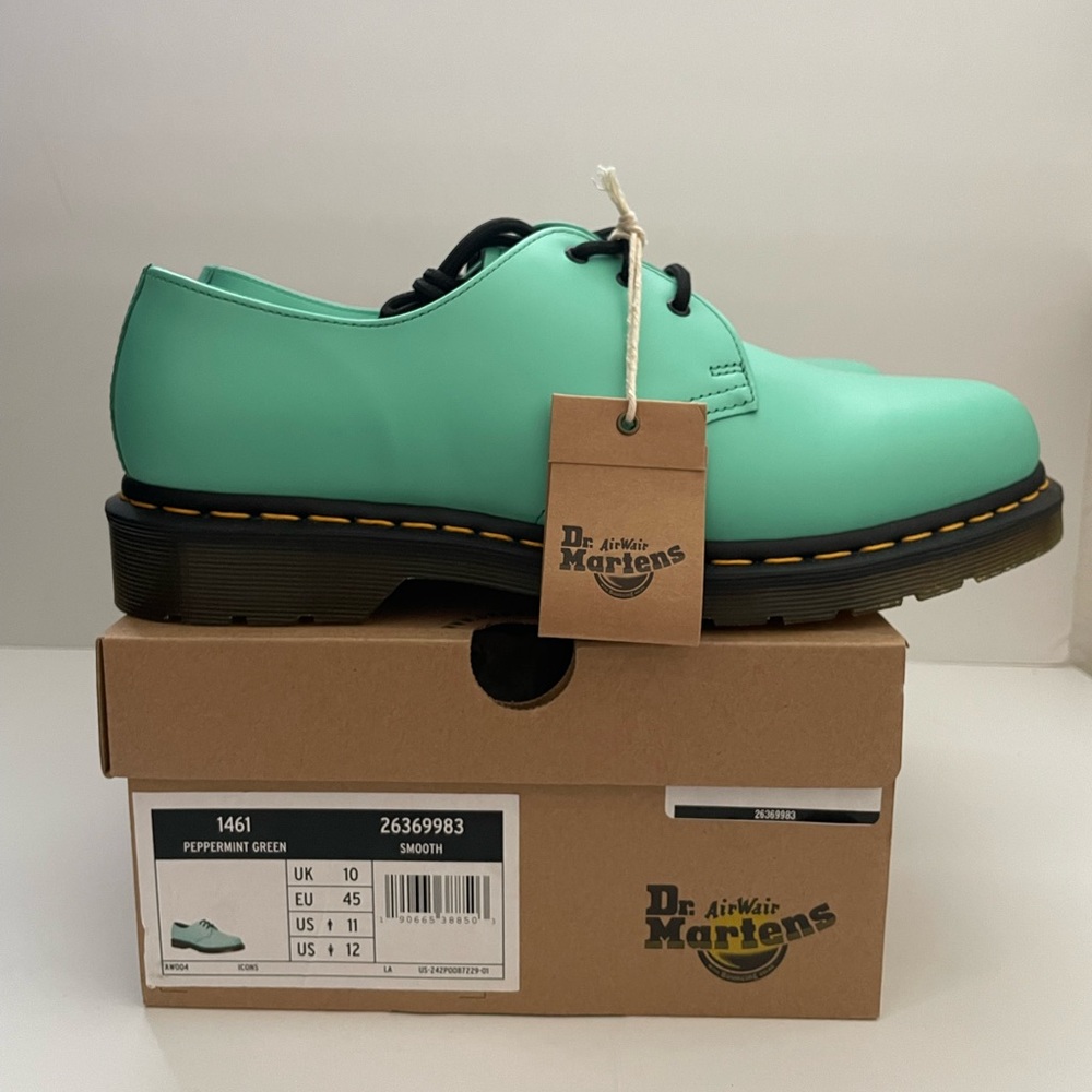 Dr. Martens 1461 Smooth Leather Oxford Shoe Peppermint Green - Picture 9 of 9